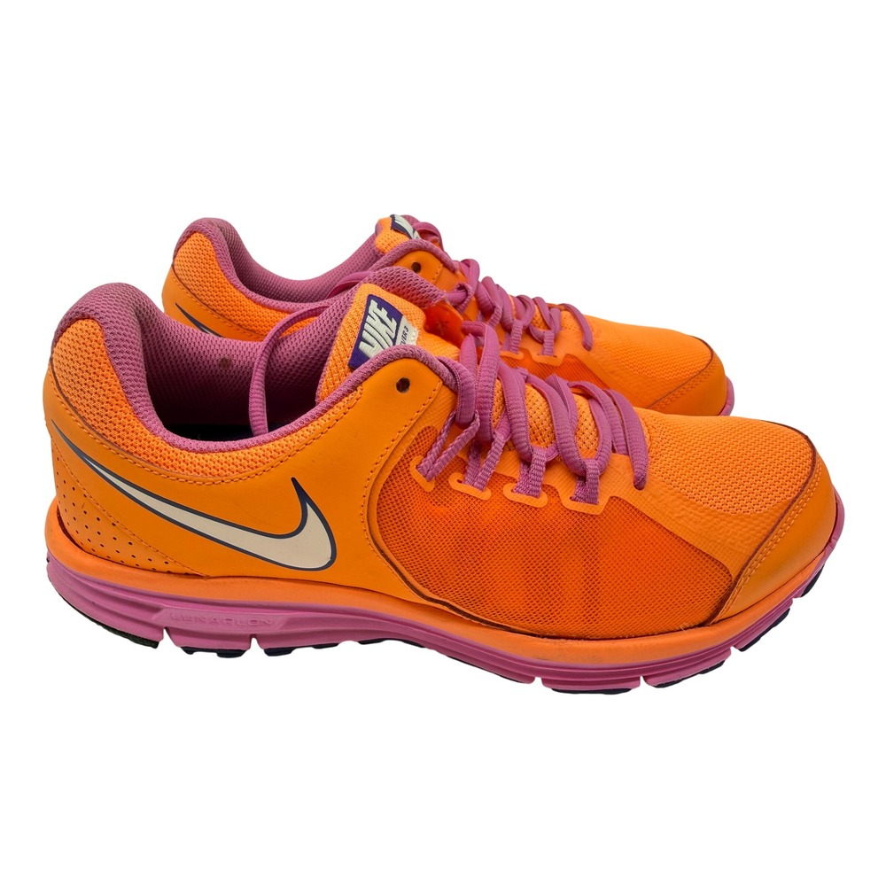 Nike LunarForever 3 Running Shoes Womens 8.5 Orange Excellent 631426-800 Mesh